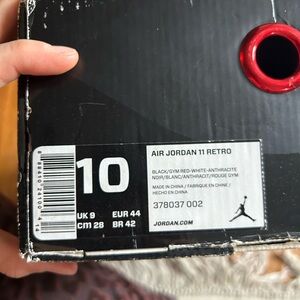 Nike Air Jordan Retro 11 OG 72/10 378037002 Size 10 Men Black Mid Top 2015